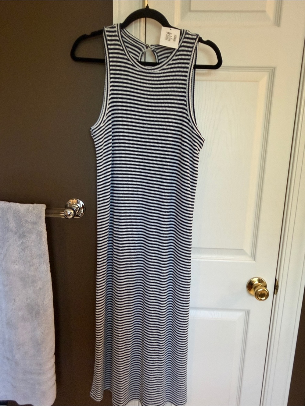 By Together Navy and White Striped Sleeveless Maxi Dress